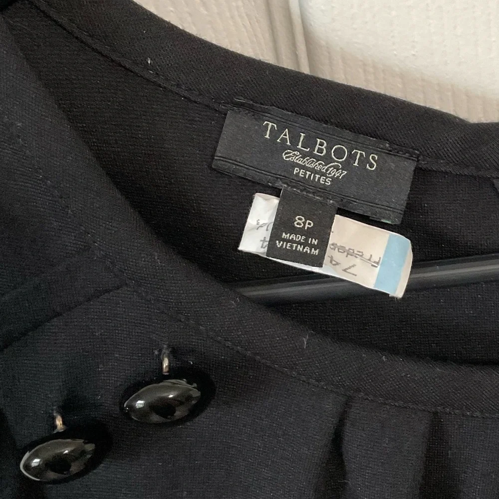 Talbots dress. Black. Sleeveless. Size 8